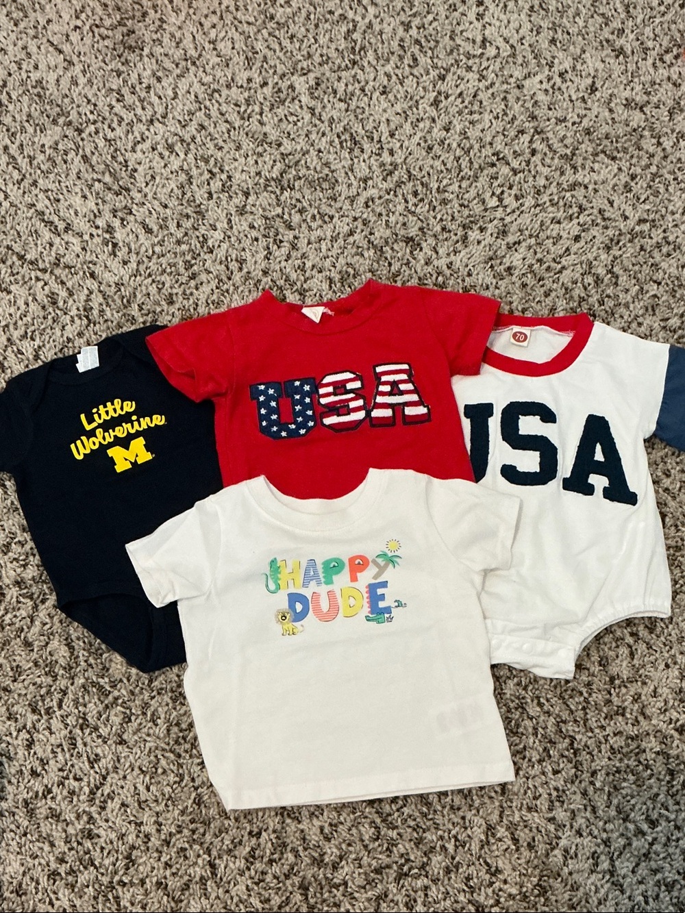 USA & Happy Dude Baby Tee Bundle - 6 months